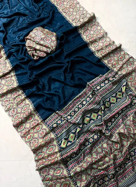Wow Pure Creap Silk With Ajrakh Printed Saree Best Wholesale Shop In Surat